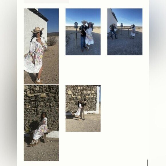 NWT Size M - Let Me Be Long-Sleeve V-Neck Floral A-Line Midi Dress - Picture 10 of 16